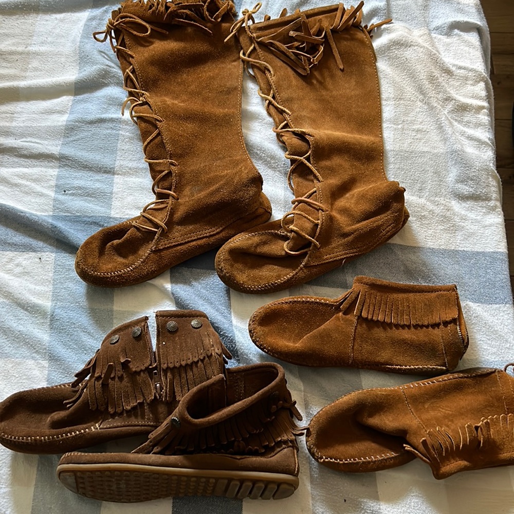 3 pairs size 7 MINNETONKA moccasins